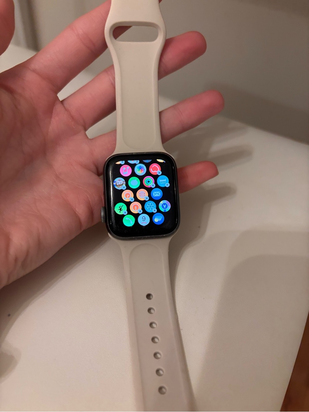 Apple Watch with Light Cream Sport Band - Apple Smartwatch
